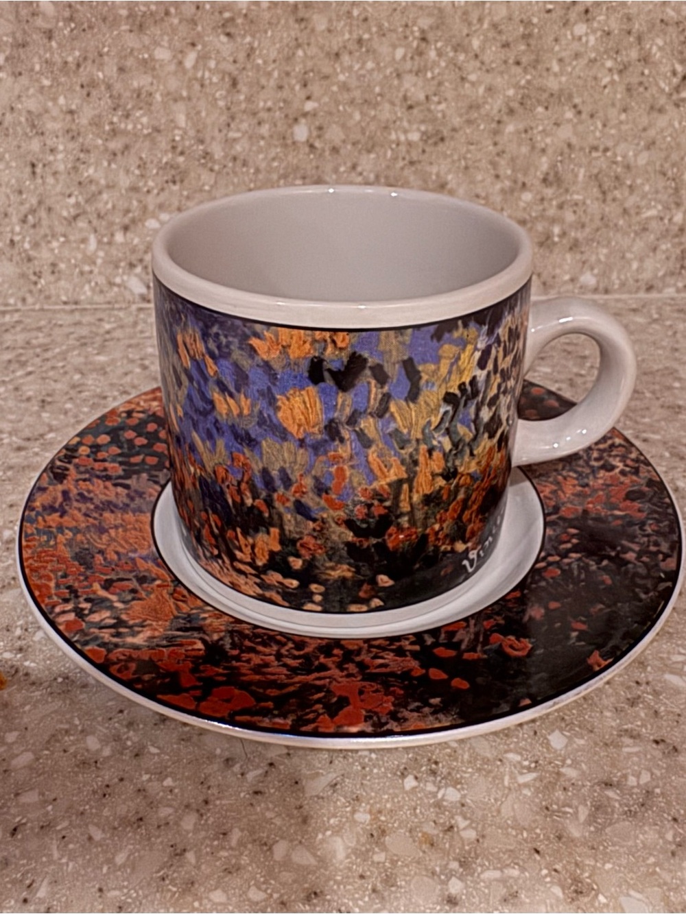 Sakura Wildflowers Ceramic Cup with Saucer Vincent Van Gogh Sakura